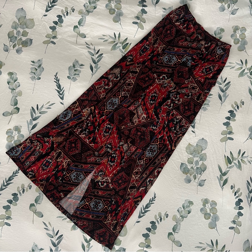 Bobeau Bohemian Print Maxi Skirt